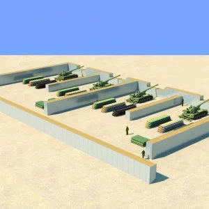 Defense Wall, a Security Product by Mifram: Protection for rocket launchers, artillery and ammunition