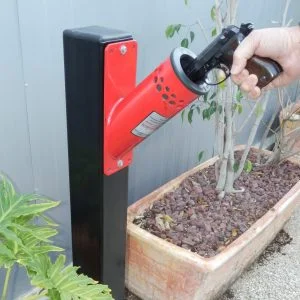 Bullet Trap, a Security Product by Mifram: The cylindrical unit can be placed vertically on the floor or horizontally on a post