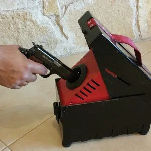 Bullet Trap, a Security Product by Mifram: Box unloading unit in action – also for short barreled weapons